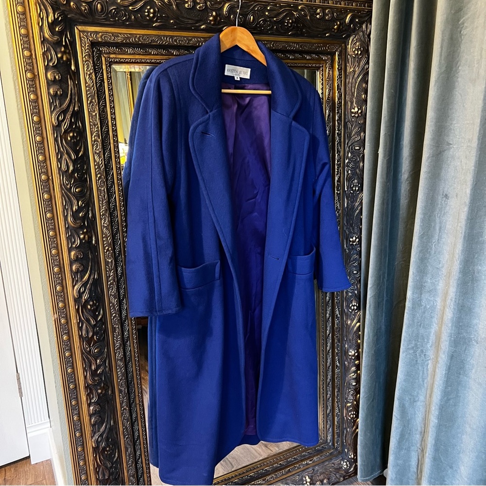 Kristen Blake Blue Trench Coat with Tailored Fit